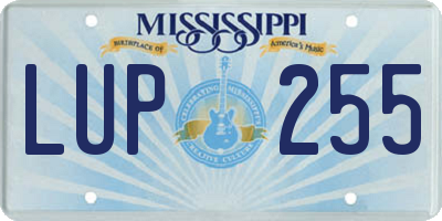 MS license plate LUP255
