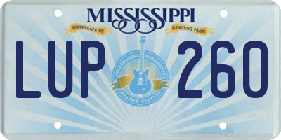 MS license plate LUP260