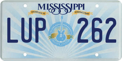 MS license plate LUP262