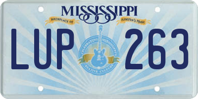 MS license plate LUP263