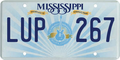 MS license plate LUP267