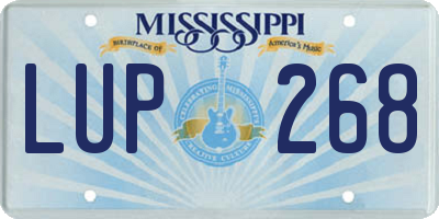 MS license plate LUP268