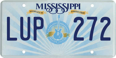 MS license plate LUP272