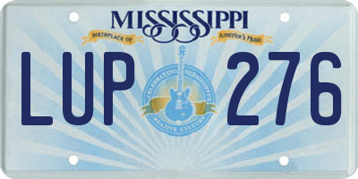MS license plate LUP276