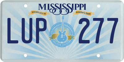 MS license plate LUP277