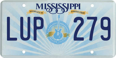 MS license plate LUP279