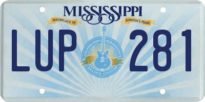 MS license plate LUP281