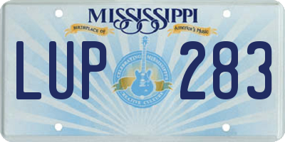 MS license plate LUP283