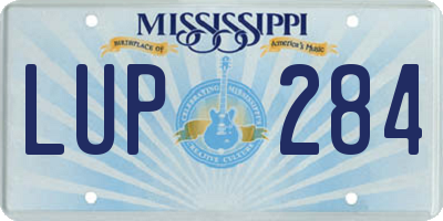 MS license plate LUP284