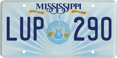 MS license plate LUP290