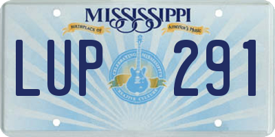 MS license plate LUP291