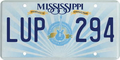MS license plate LUP294