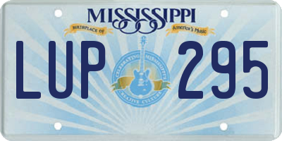 MS license plate LUP295