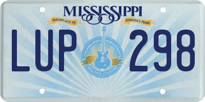 MS license plate LUP298