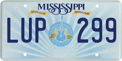 MS license plate LUP299