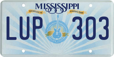 MS license plate LUP303