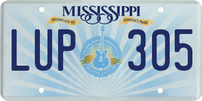 MS license plate LUP305