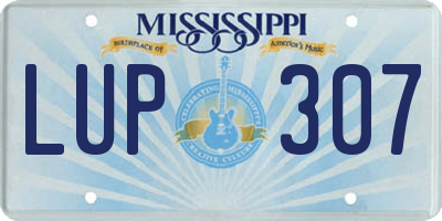 MS license plate LUP307