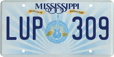 MS license plate LUP309