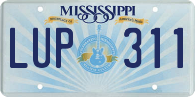 MS license plate LUP311