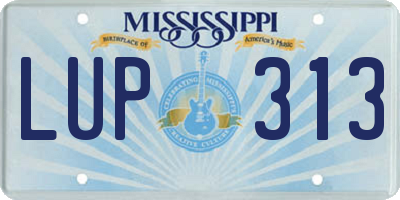 MS license plate LUP313