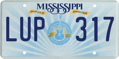 MS license plate LUP317