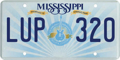 MS license plate LUP320