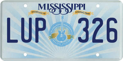 MS license plate LUP326