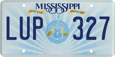 MS license plate LUP327