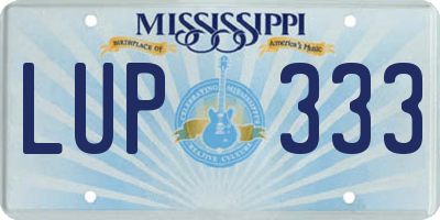 MS license plate LUP333