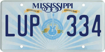 MS license plate LUP334
