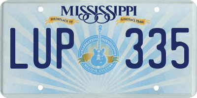 MS license plate LUP335