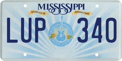 MS license plate LUP340