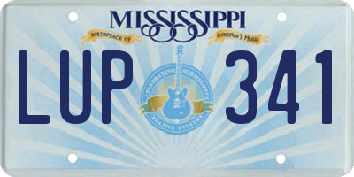 MS license plate LUP341