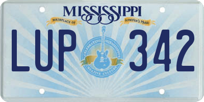 MS license plate LUP342