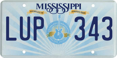MS license plate LUP343