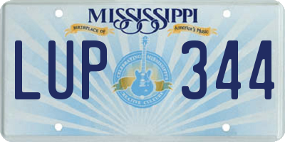 MS license plate LUP344