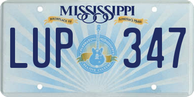 MS license plate LUP347