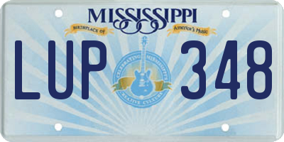 MS license plate LUP348
