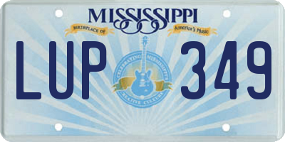 MS license plate LUP349