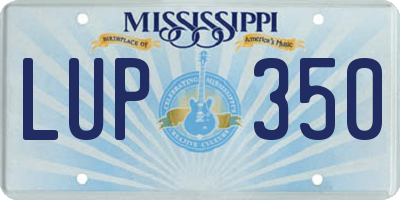 MS license plate LUP350