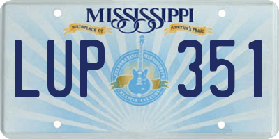 MS license plate LUP351