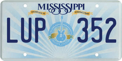 MS license plate LUP352