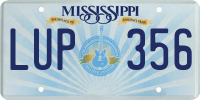 MS license plate LUP356