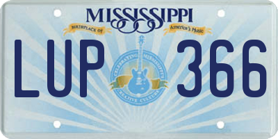 MS license plate LUP366