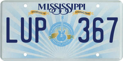 MS license plate LUP367