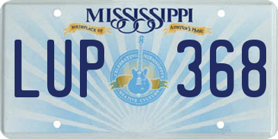 MS license plate LUP368