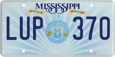 MS license plate LUP370