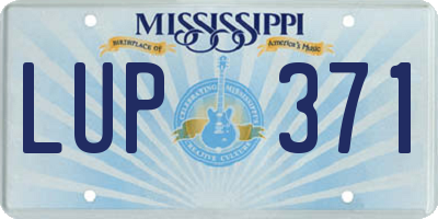 MS license plate LUP371