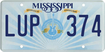 MS license plate LUP374